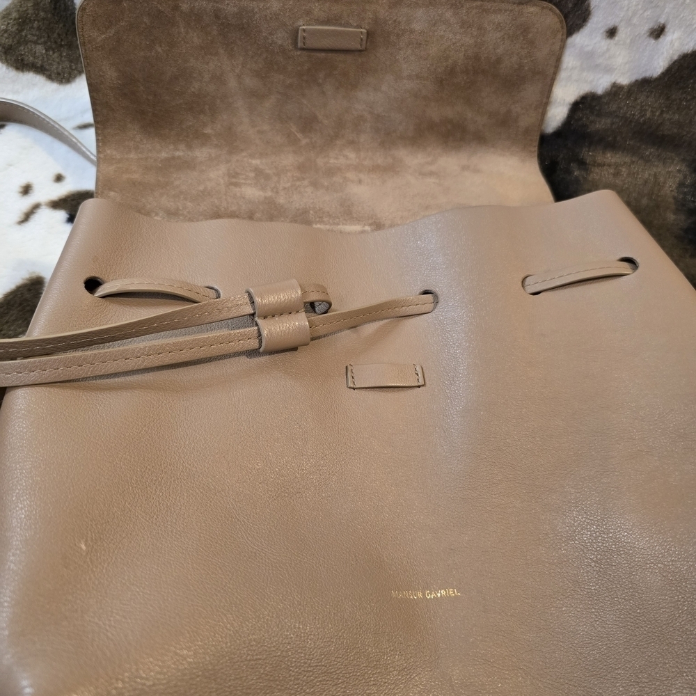 Mansur Gavriel Taupe Leather Backpack View 4